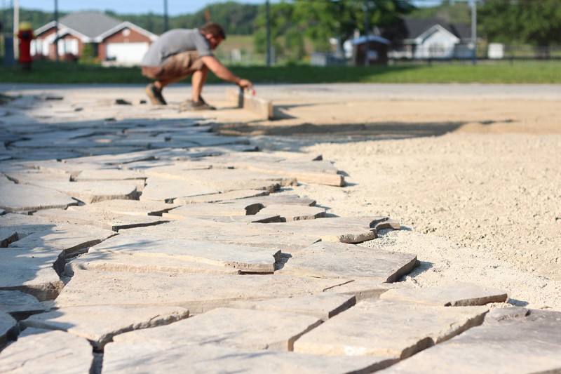 Laying the flagstone